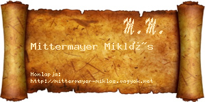 Mittermayer Miklós névjegykártya