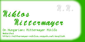 miklos mittermayer business card